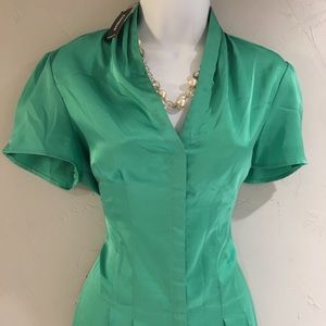 NWT Express brand M silky green blouse